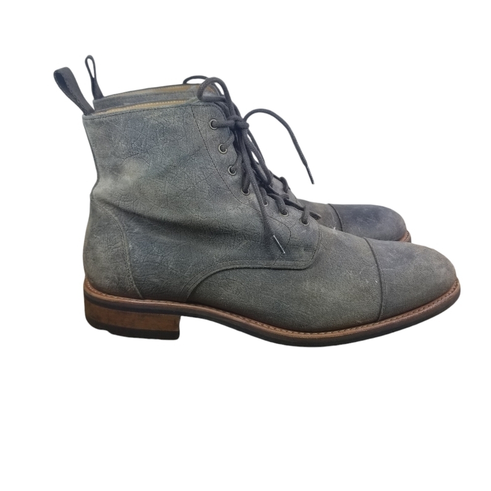 Taft The Dragon textured leather cap toe combat ankle boots